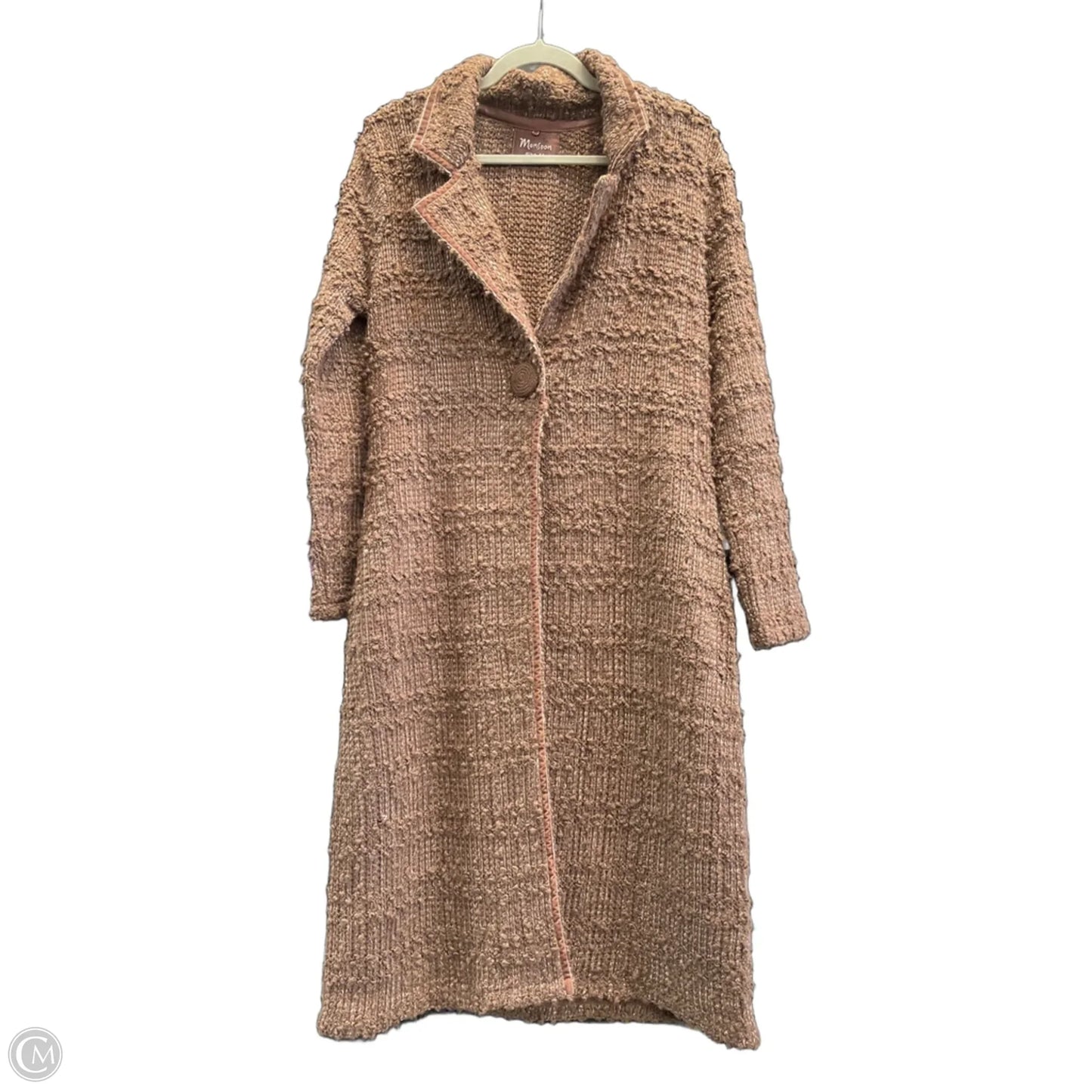 Sweater Cardigan By Cmb In Brown, Size: 14