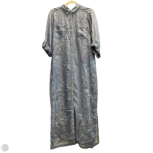 Dress Casual Maxi By Chicos In Blue Denim, Size: 14