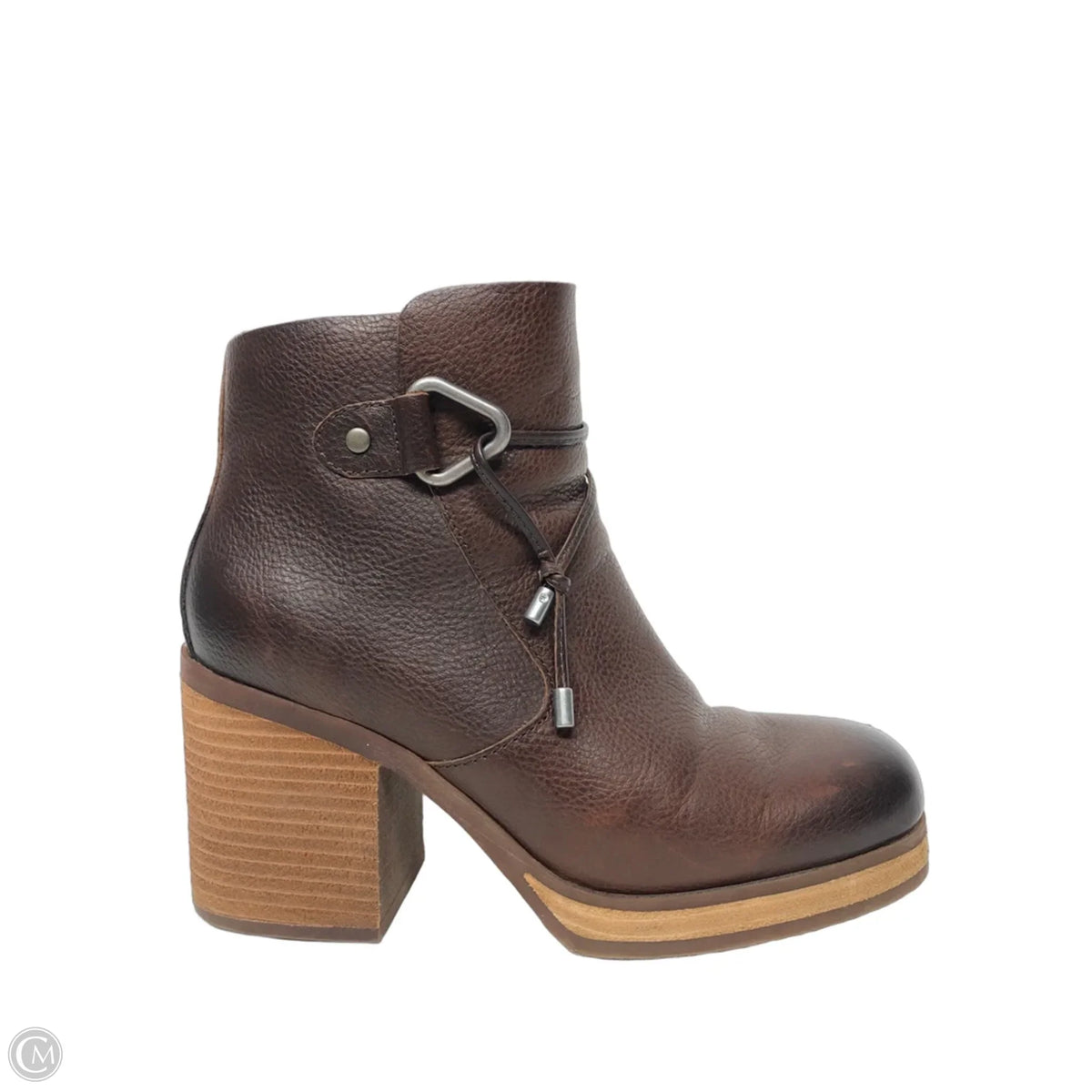 Boots Ankle Heels By Korks In Brown, Size: 7