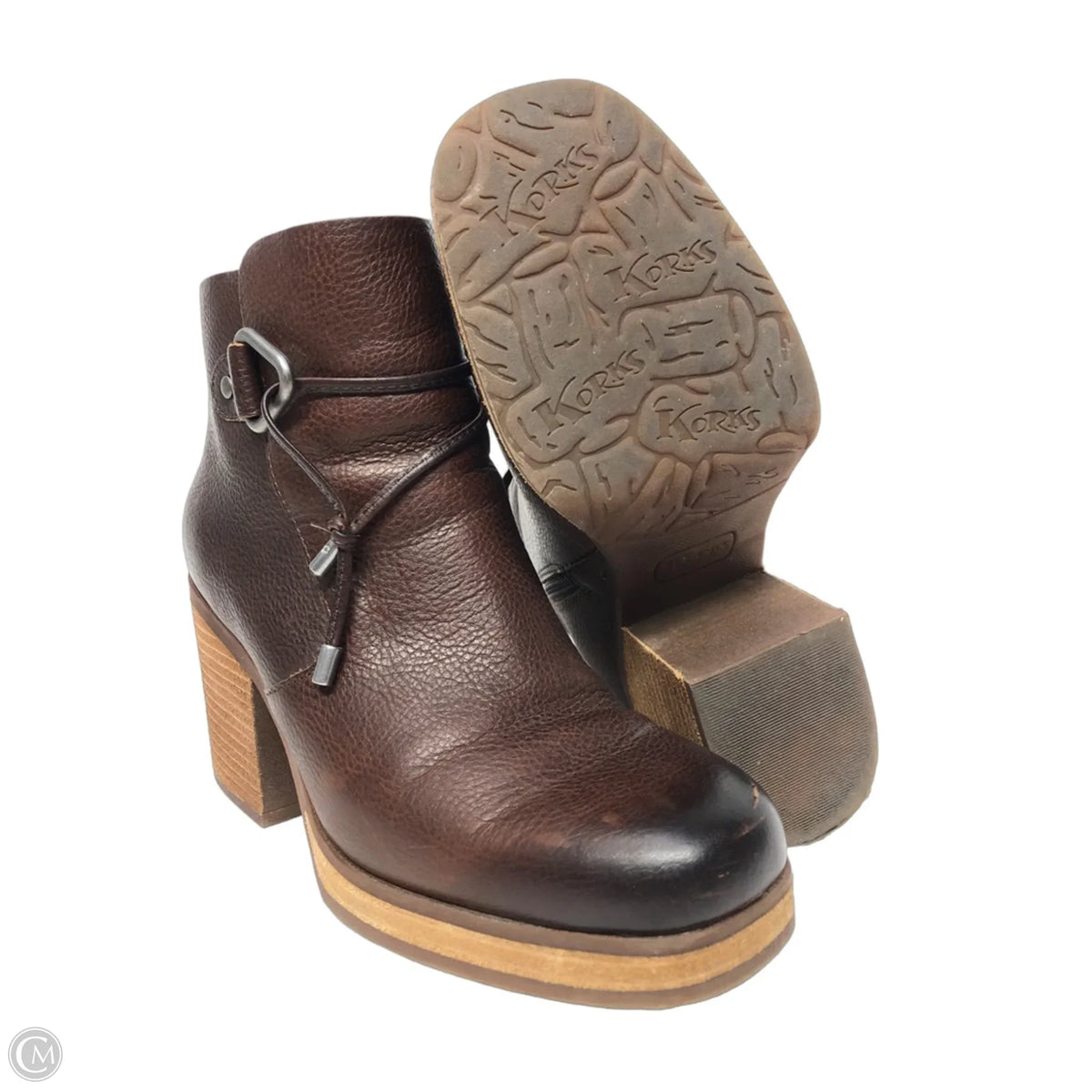 Boots Ankle Heels By Korks In Brown, Size: 7