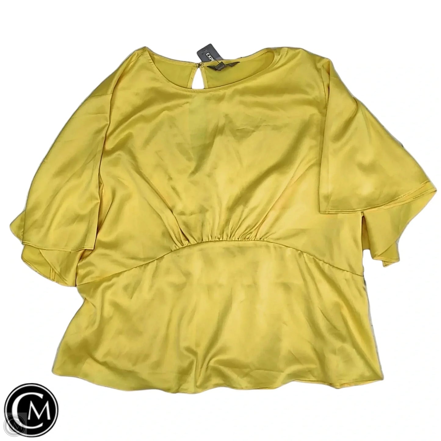 Blouse Short Sleeve By Express In Yellow, Size: Xl