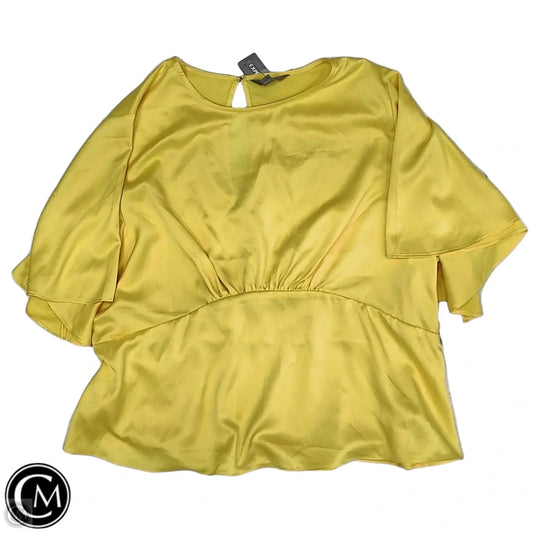 Blouse Short Sleeve By Express In Yellow, Size: Xl