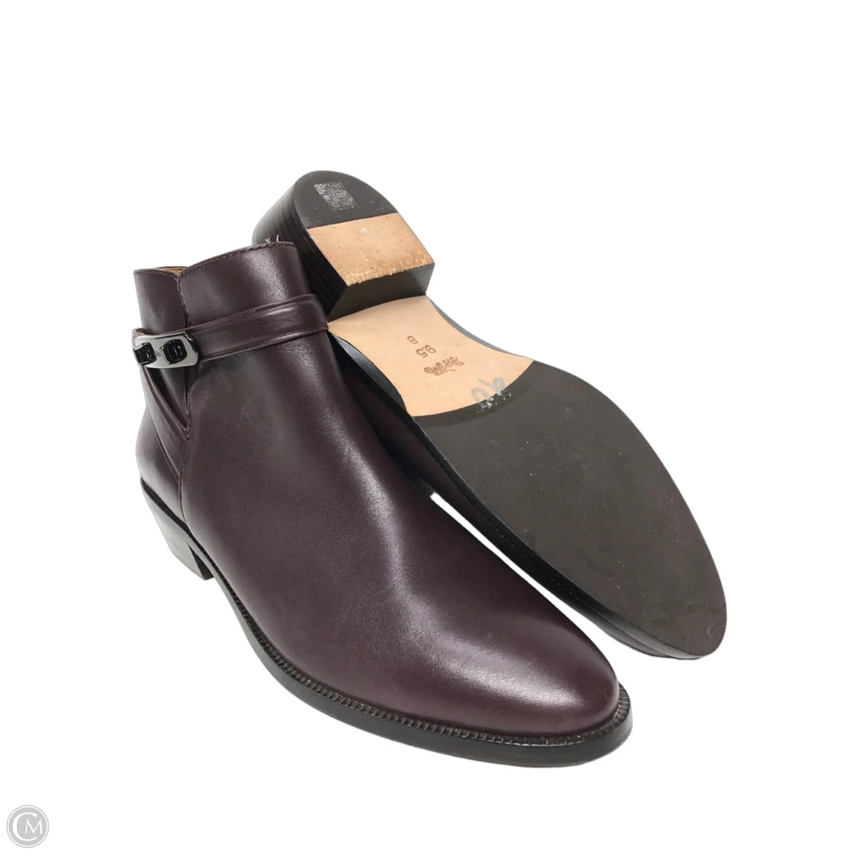 Boots Designer By Coach In Maroon, Size: 9.5