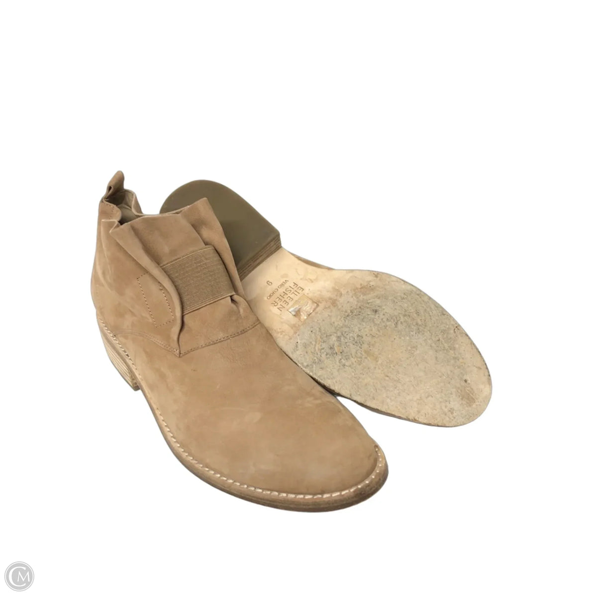 Boots Leather By Eileen Fisher In Beige, Size: 9
