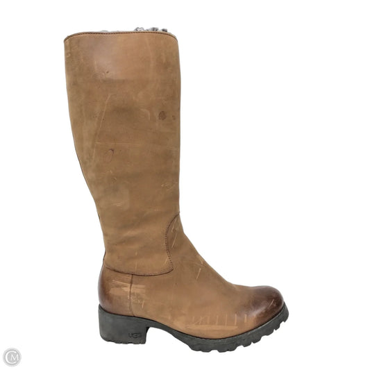 Boots Mid-calf Flats By Ugg In Brown, Size: 8.5
