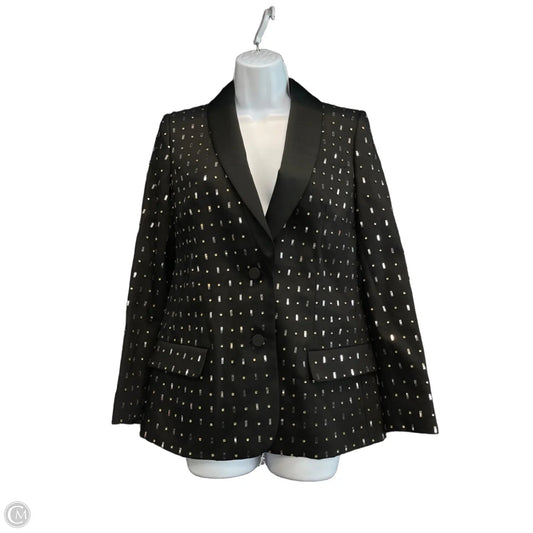 Blazer Luxury Designer By Valentino-garavani In Black & Silver, Size: 2