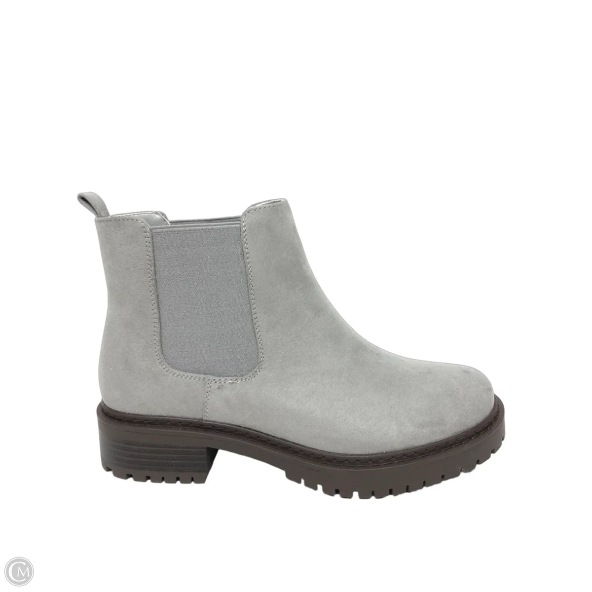 Boots Ankle Heels By Clothes Mentor In Grey, Size: 7.5