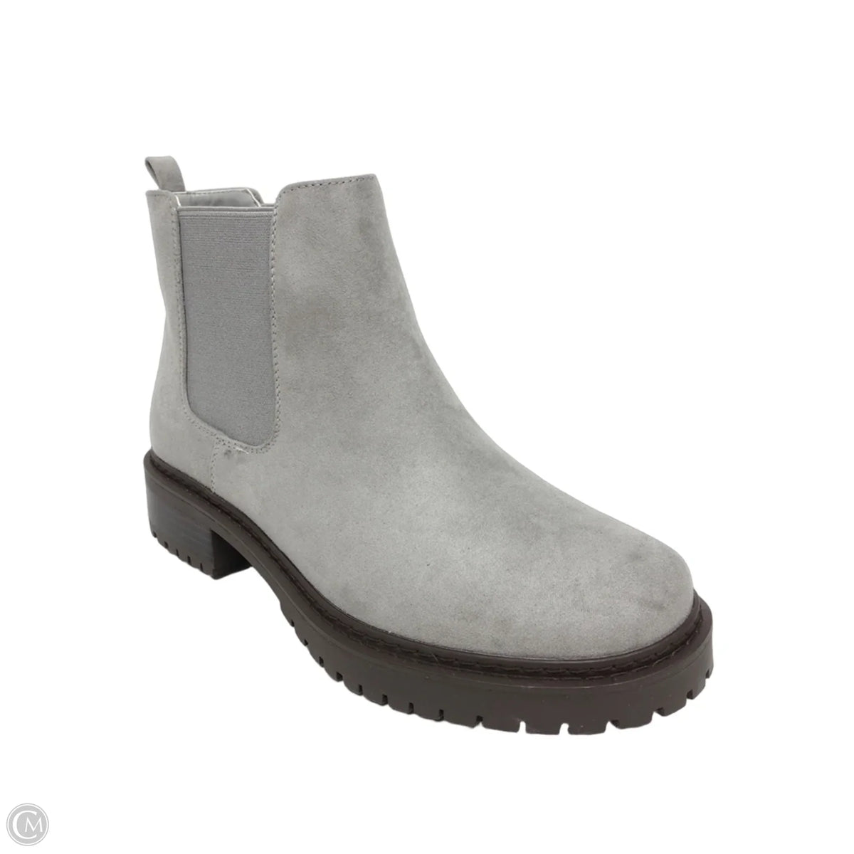 Boots Ankle Heels By Clothes Mentor In Grey, Size: 7.5