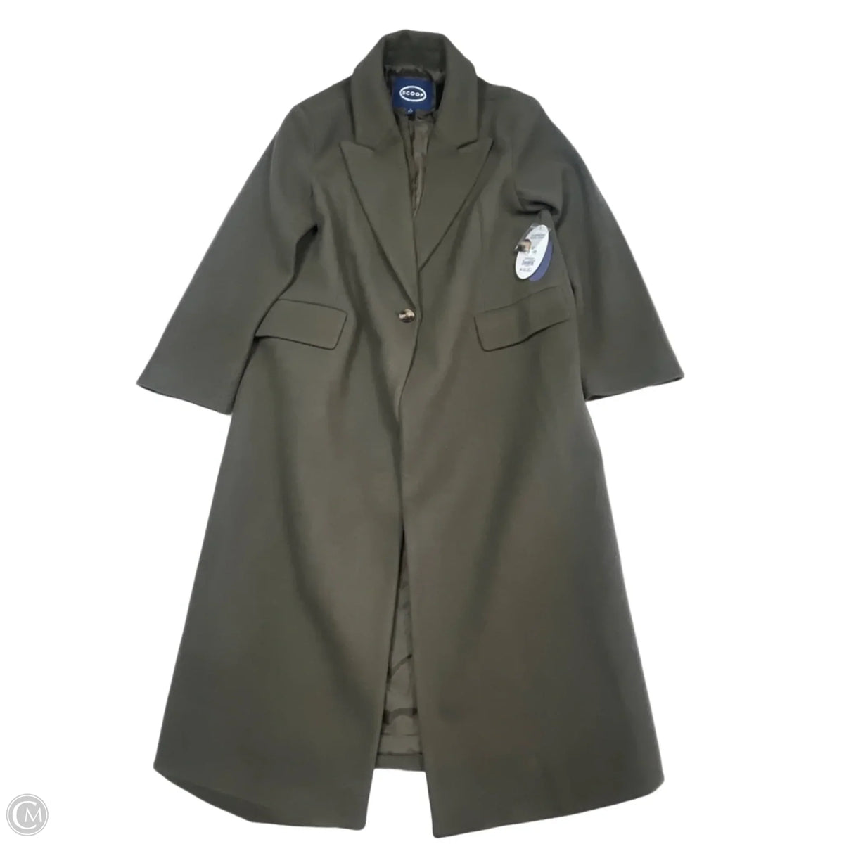 Coat Peacoat By Scoop In Green, Size: M