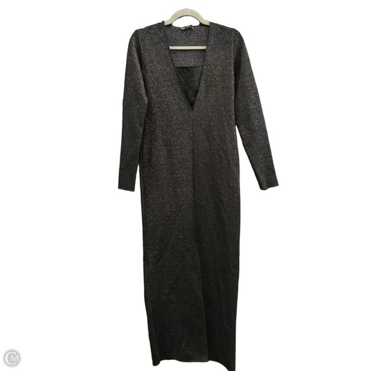 Dress Party Long By Zara In Black & Silver, Size: L