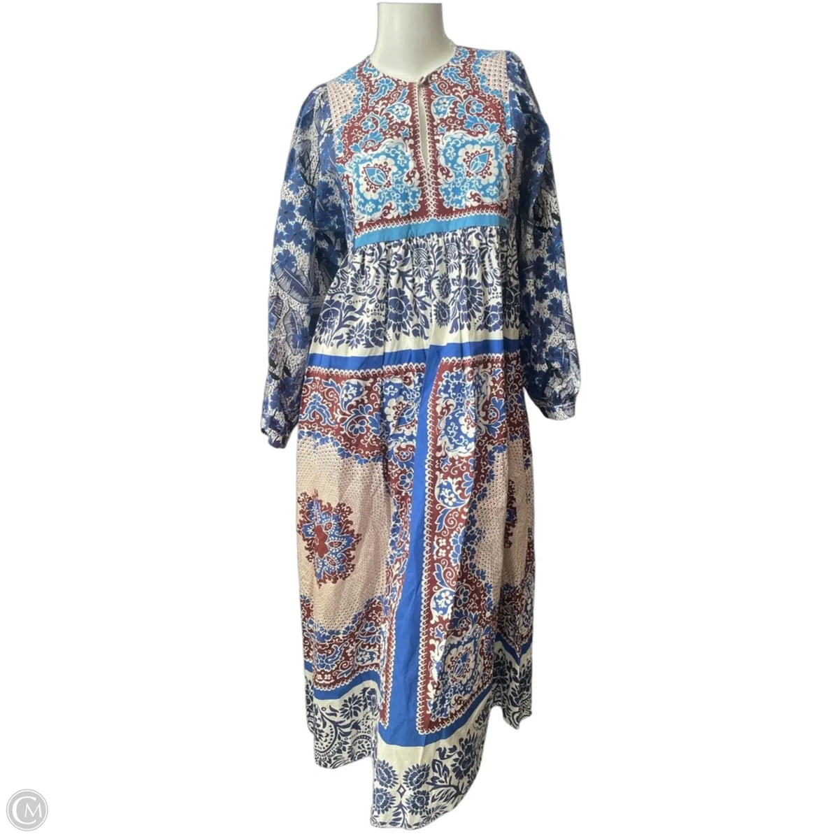 Dress Designer By Max Mara In Blue & White, Size: 4