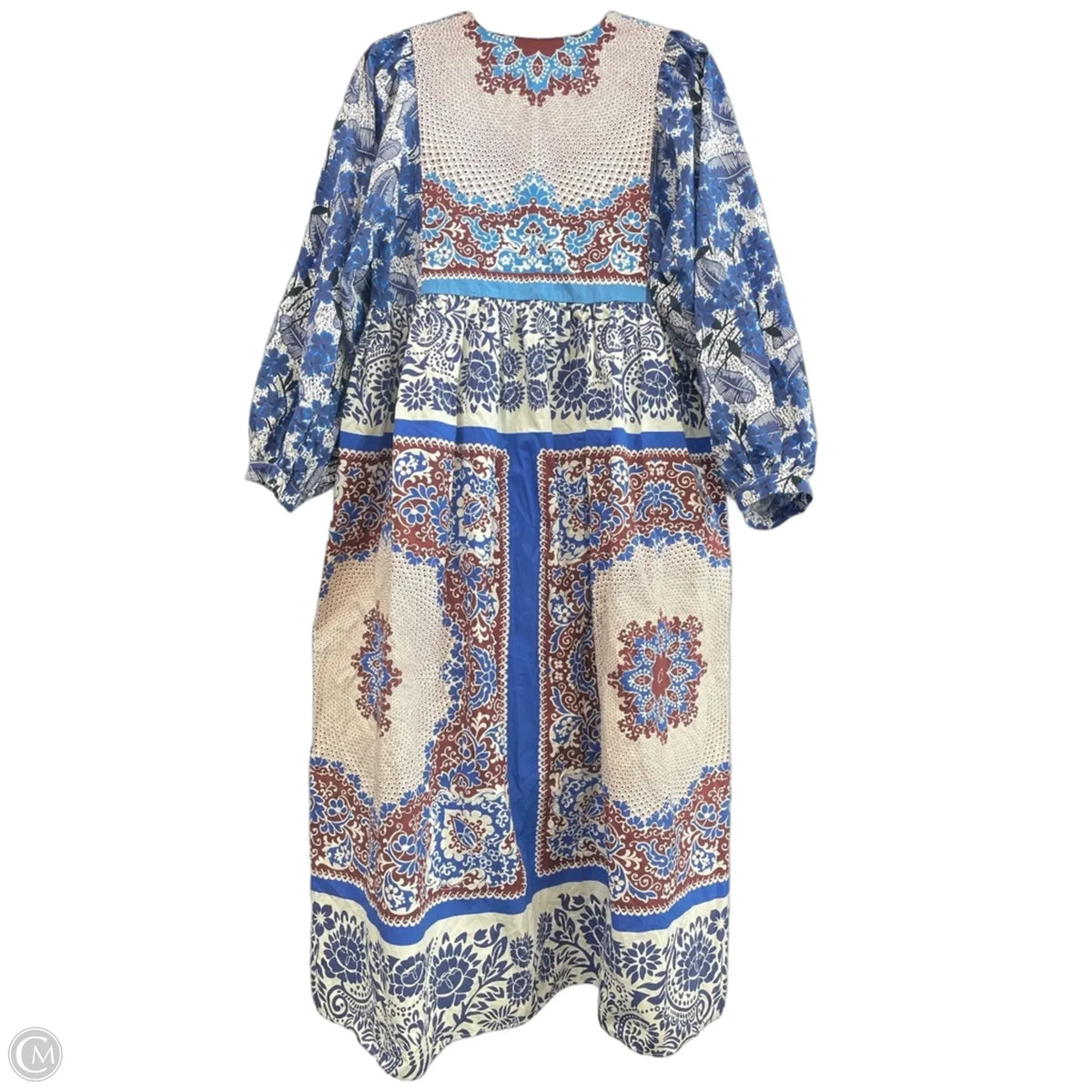 Dress Designer By Max Mara In Blue & White, Size: 4