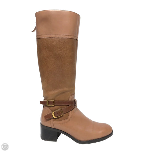 Boots Knee Heels By Franco Sarto In Brown, Size: 9