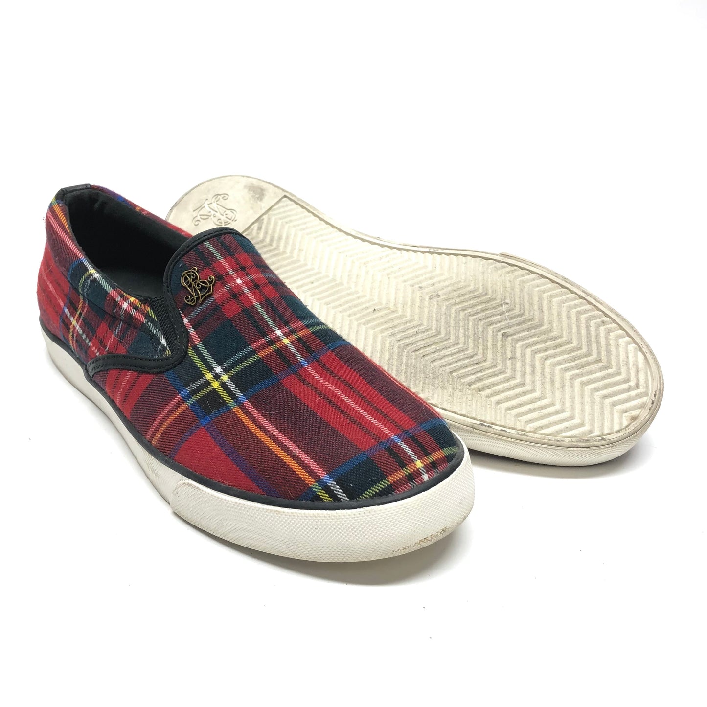 Plaid Pattern Shoes Flats Lauren By Ralph Lauren, Size 8