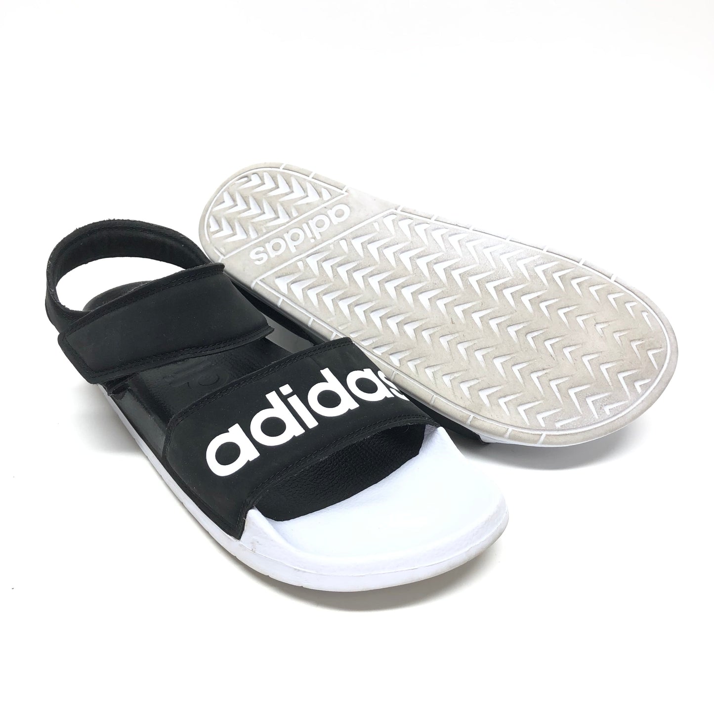 Black & White Sandals Sport Adidas, Size 8
