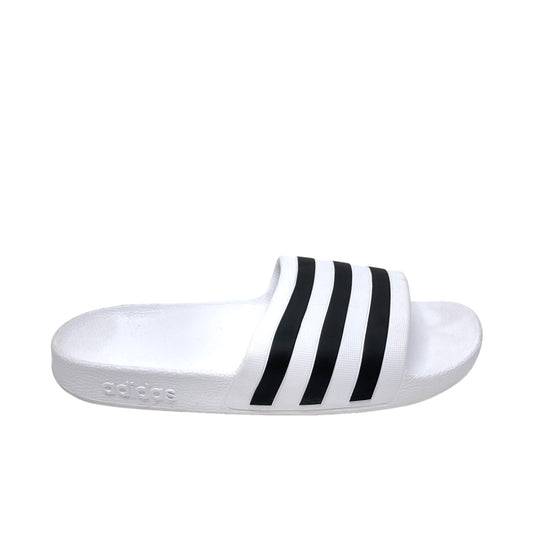 Black & White Sandals Flats Adidas, Size 9