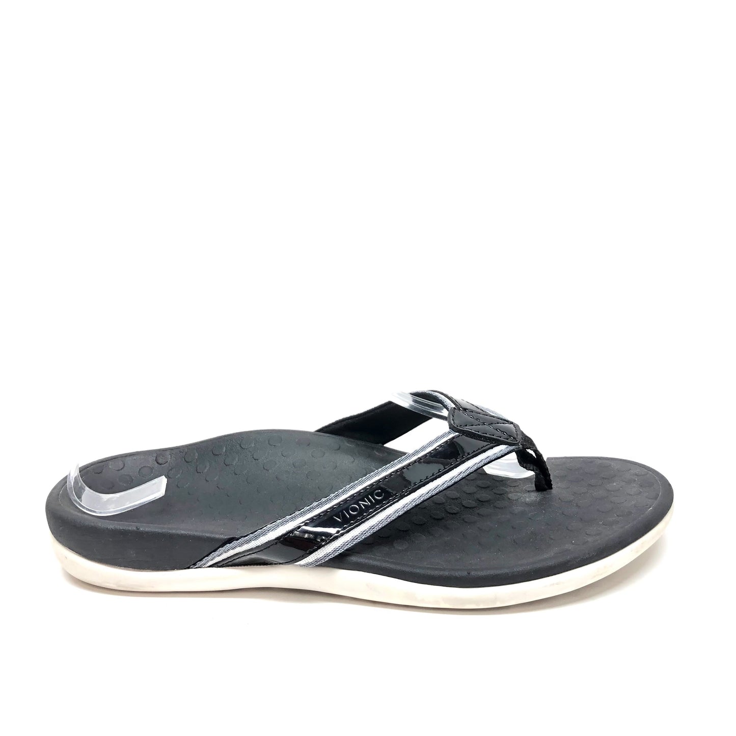 Black & White Sandals Flip Flops Vionic, Size 8