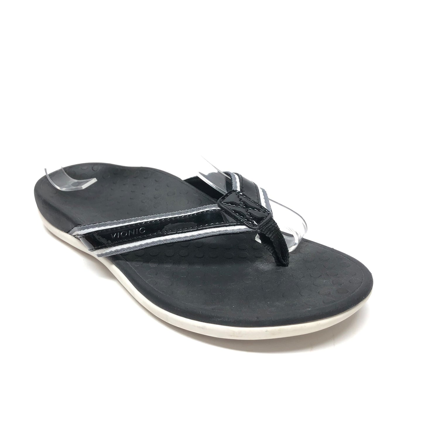 Black & White Sandals Flip Flops Vionic, Size 8