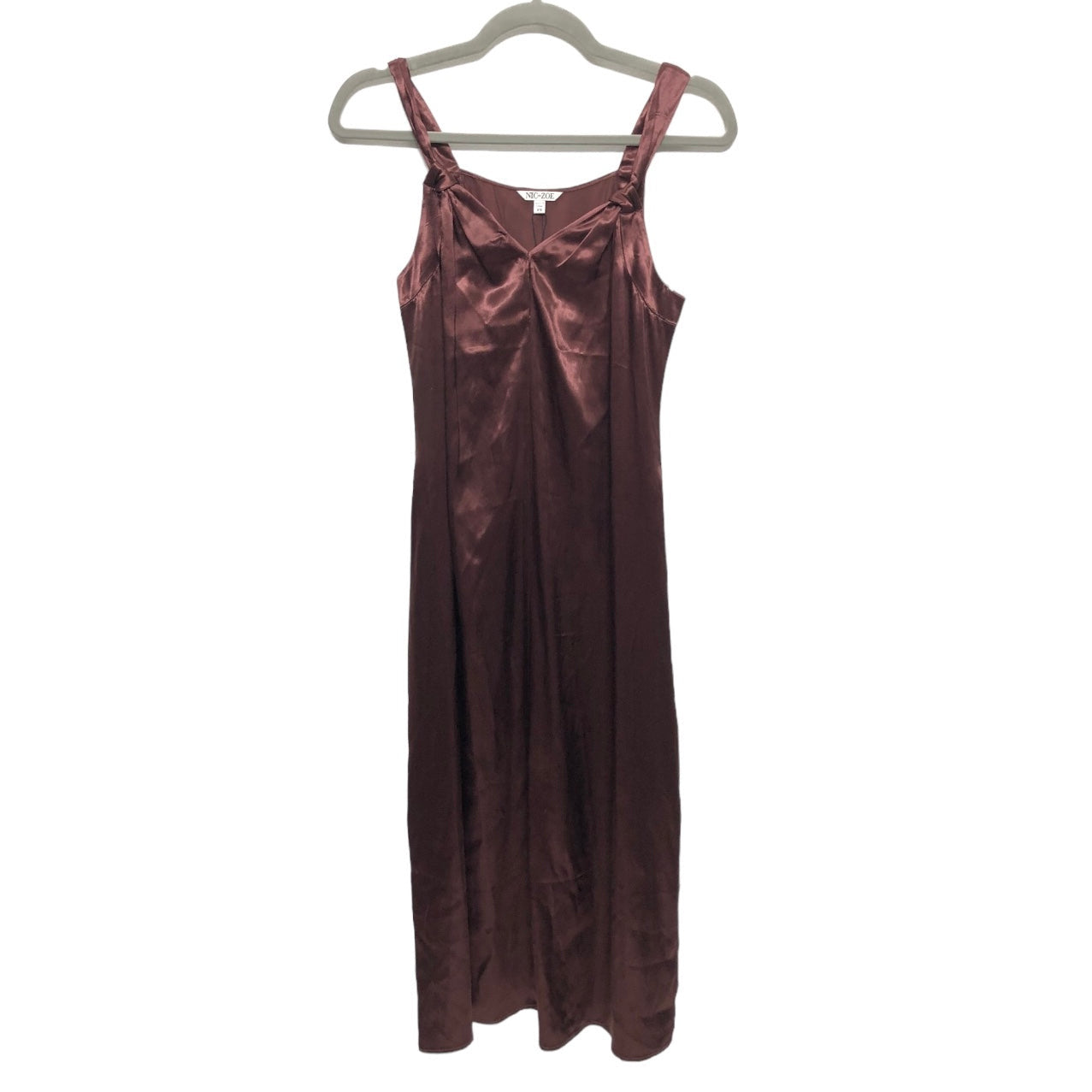 Brown Dress Casual Midi Nic + Zoe, Size Xs