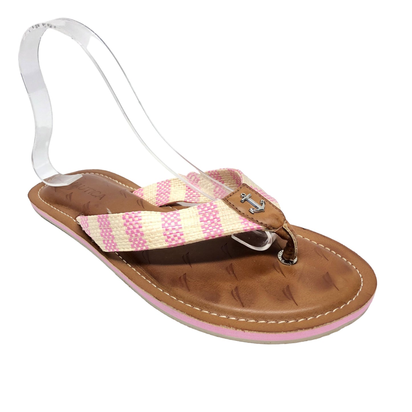 Cream & Pink Sandals Flats Nautica, Size 8.5