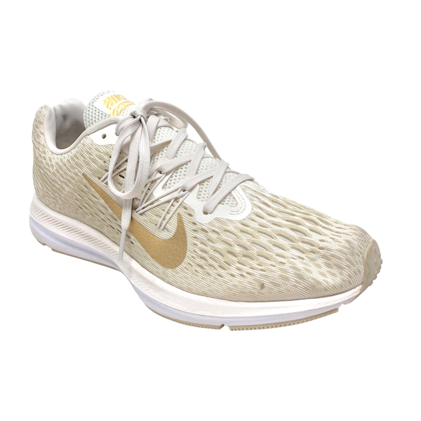 Gold & White Shoes Athletic Nike, Size 9