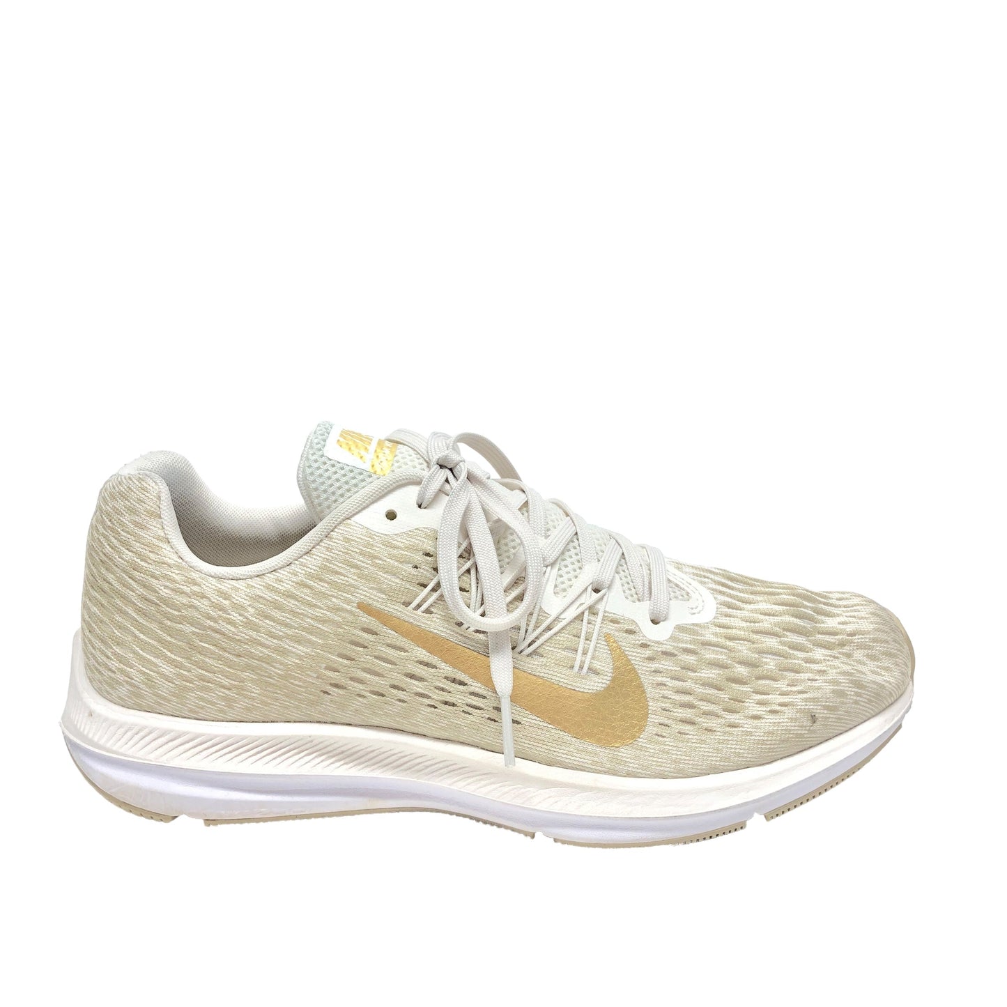 Gold & White Shoes Athletic Nike, Size 9