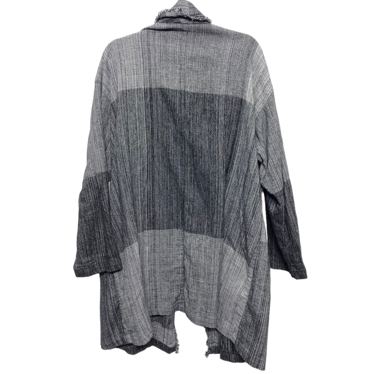 Sweater Cardigan By Eileen Fisher In Black & Grey, Size: L