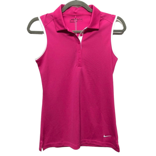 Athletic Tank Top By Nike In Pink & White, Size: Xs