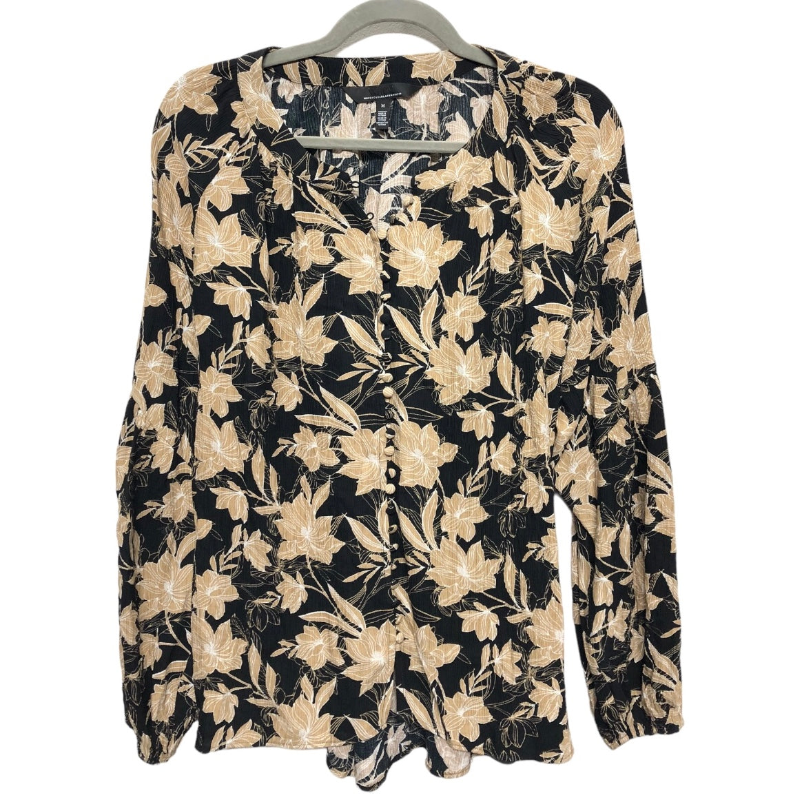 Top Long Sleeve By White House Black Market In Black & Brown, Size: M