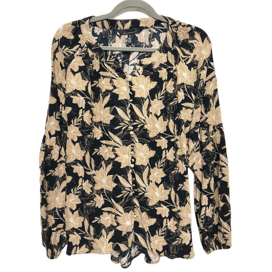 Top Long Sleeve By White House Black Market In Black & Brown, Size: M