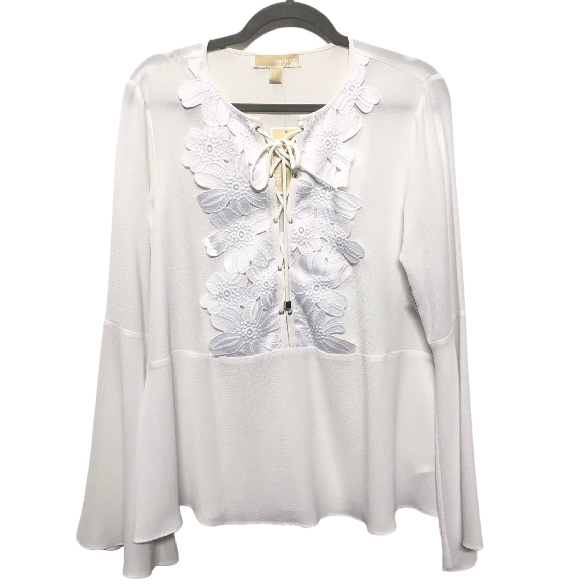 Top Long Sleeve By Michael By Michael Kors In White, Size: M