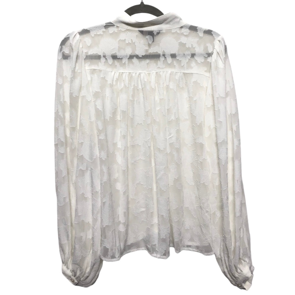 Top Long Sleeve By Banana Republic In White, Size: S