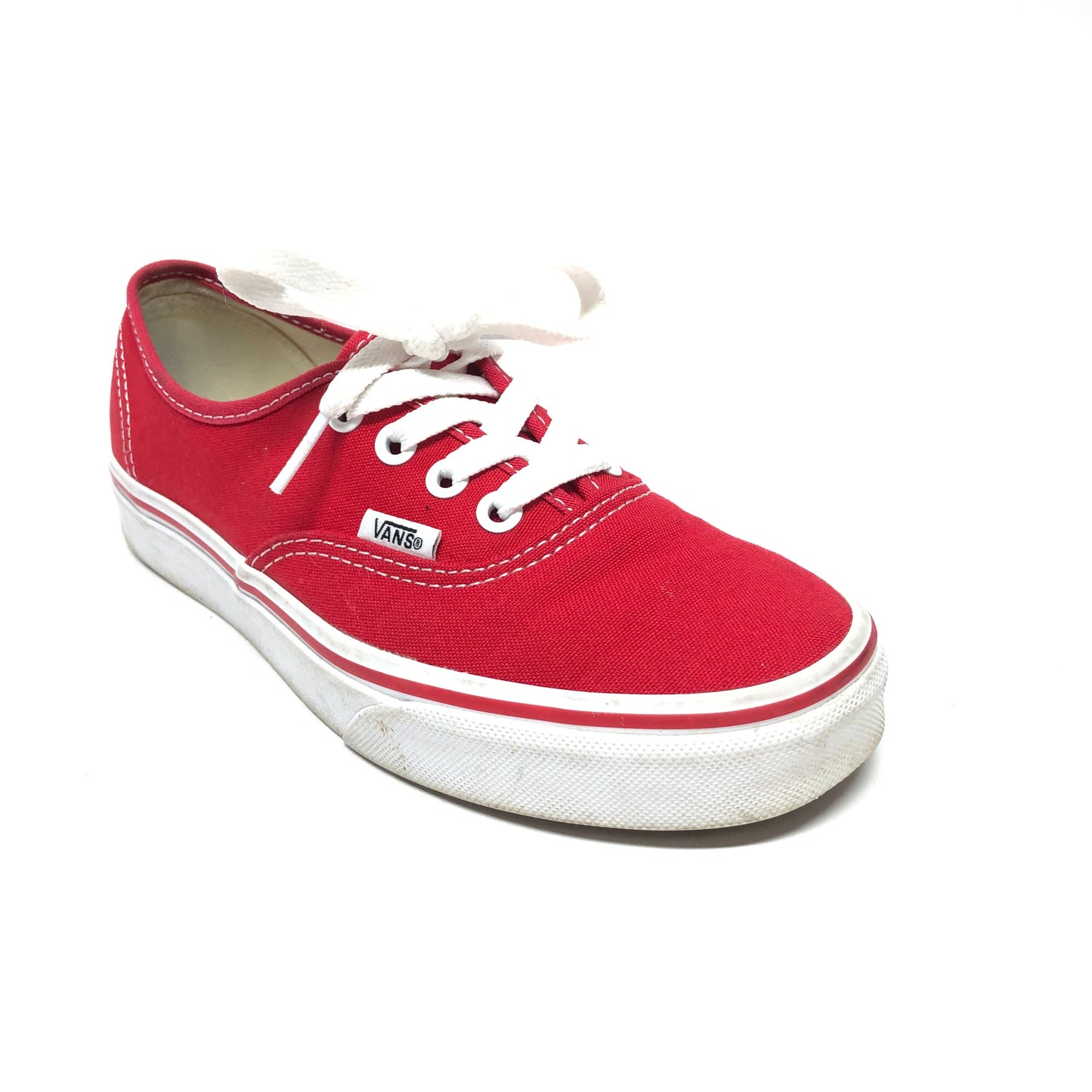 Shoes Sneakers By Vans In Red, Size: 5.5