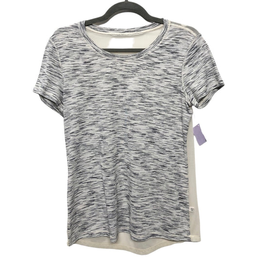 Grey & White Athletic Top Short Sleeve Lululemon, Size 6