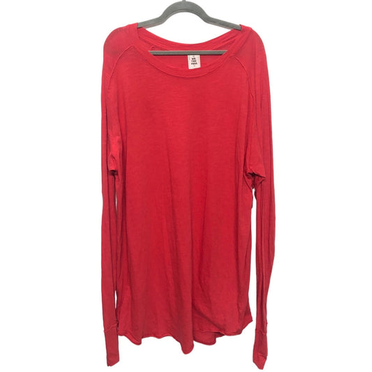 Red Top Long Sleeve Basic We The Free, Size Xl