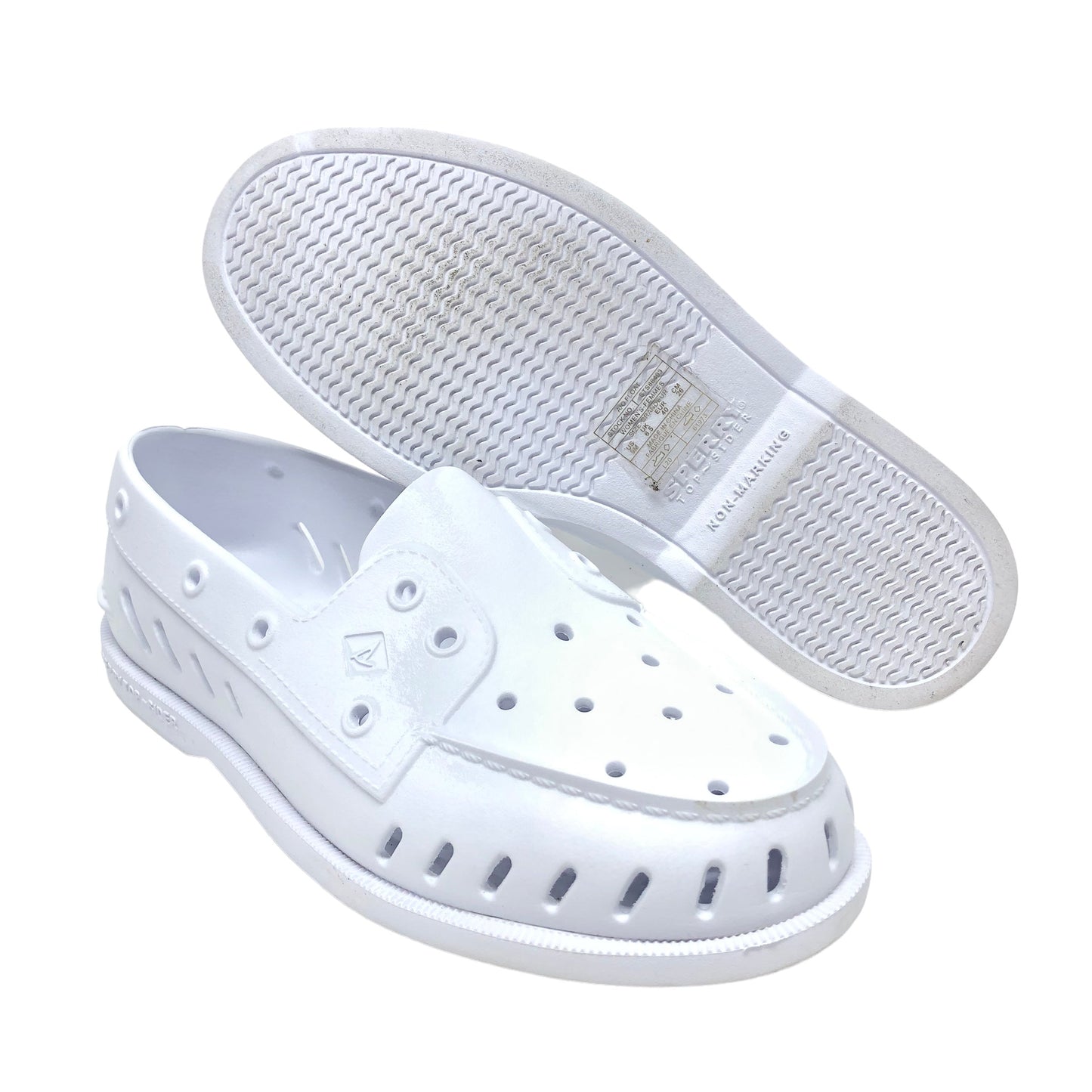 White Shoes Flats Sperry, Size 9