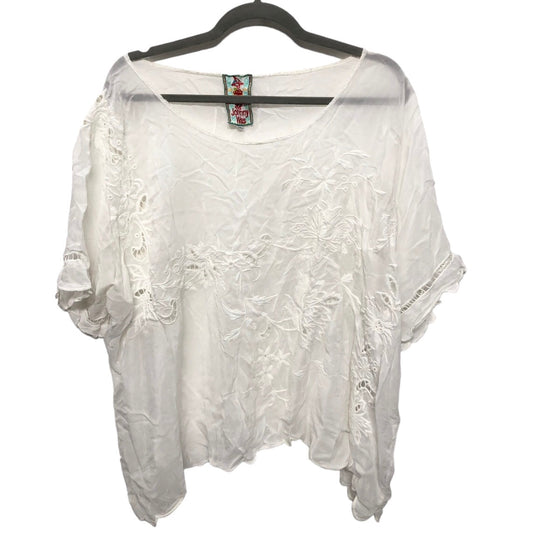 White Blouse Short Sleeve Johnny Was, Size Xl