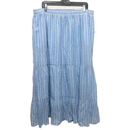 Blue & White Skirt Midi Lane Bryant, Size 18