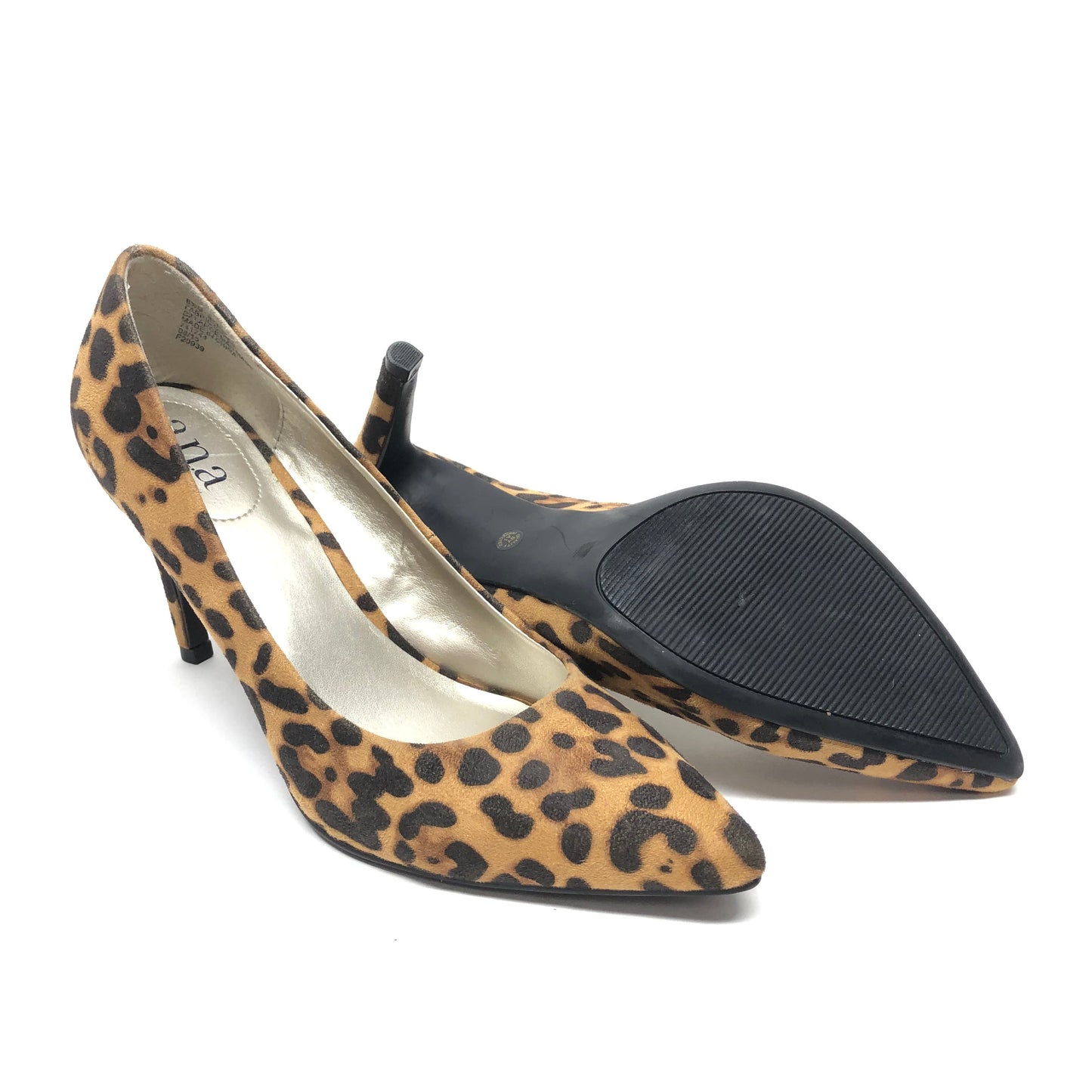 Leopard Print Shoes Heels Stiletto Ana, Size 8.5