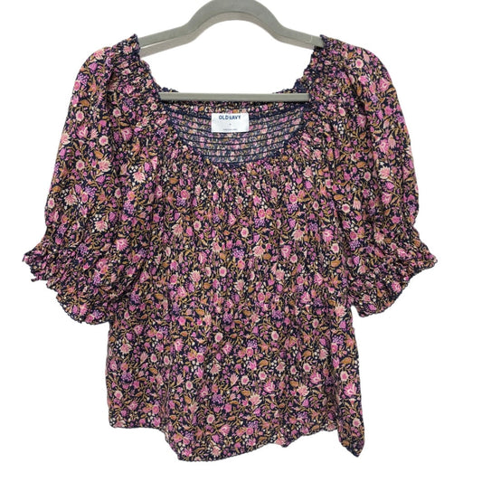 Floral Print Top Short Sleeve Old Navy, Size M