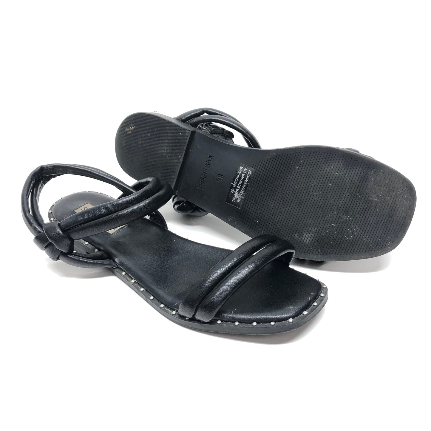 Black Sandals Flats Steve Madden, Size 8.5