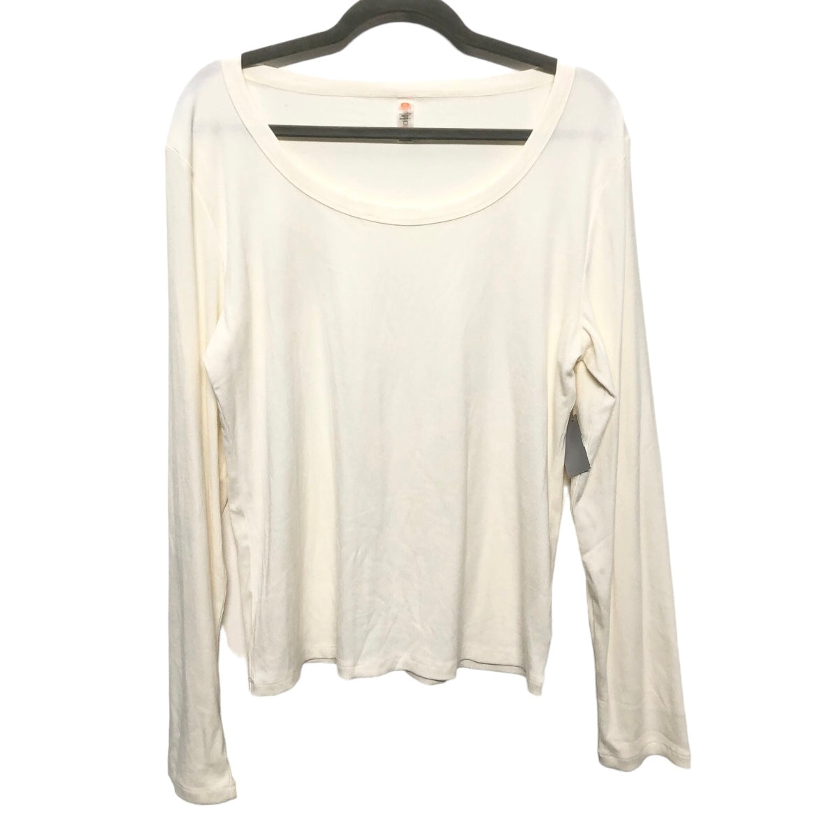 Ivory Top Long Sleeve Basic Mono B, Size 2x