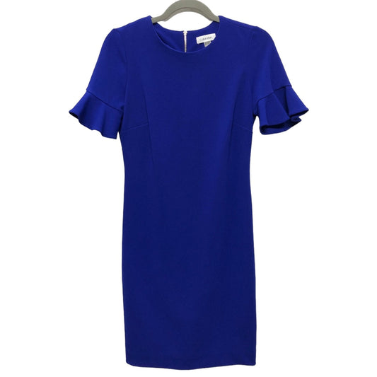 Dress Casual Midi By Calvin Klein In Blue, Size: 6