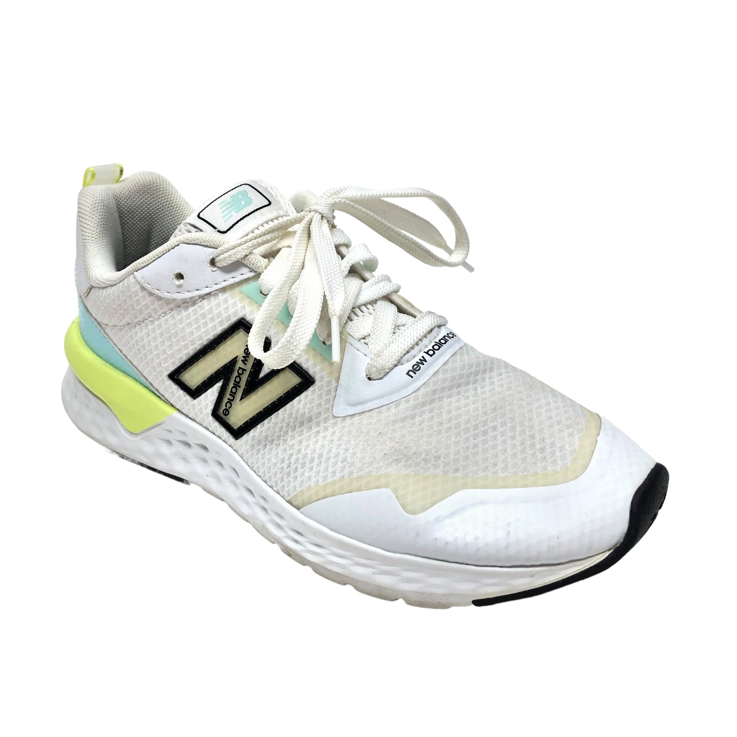 Shoes Athletic By New Balance In White & Yellow, Size: 7