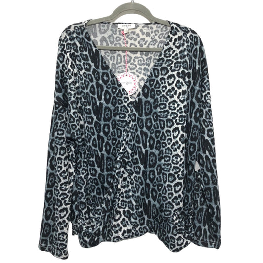 Blouse Long Sleeve By Umgee In Leopard Print, Size: L