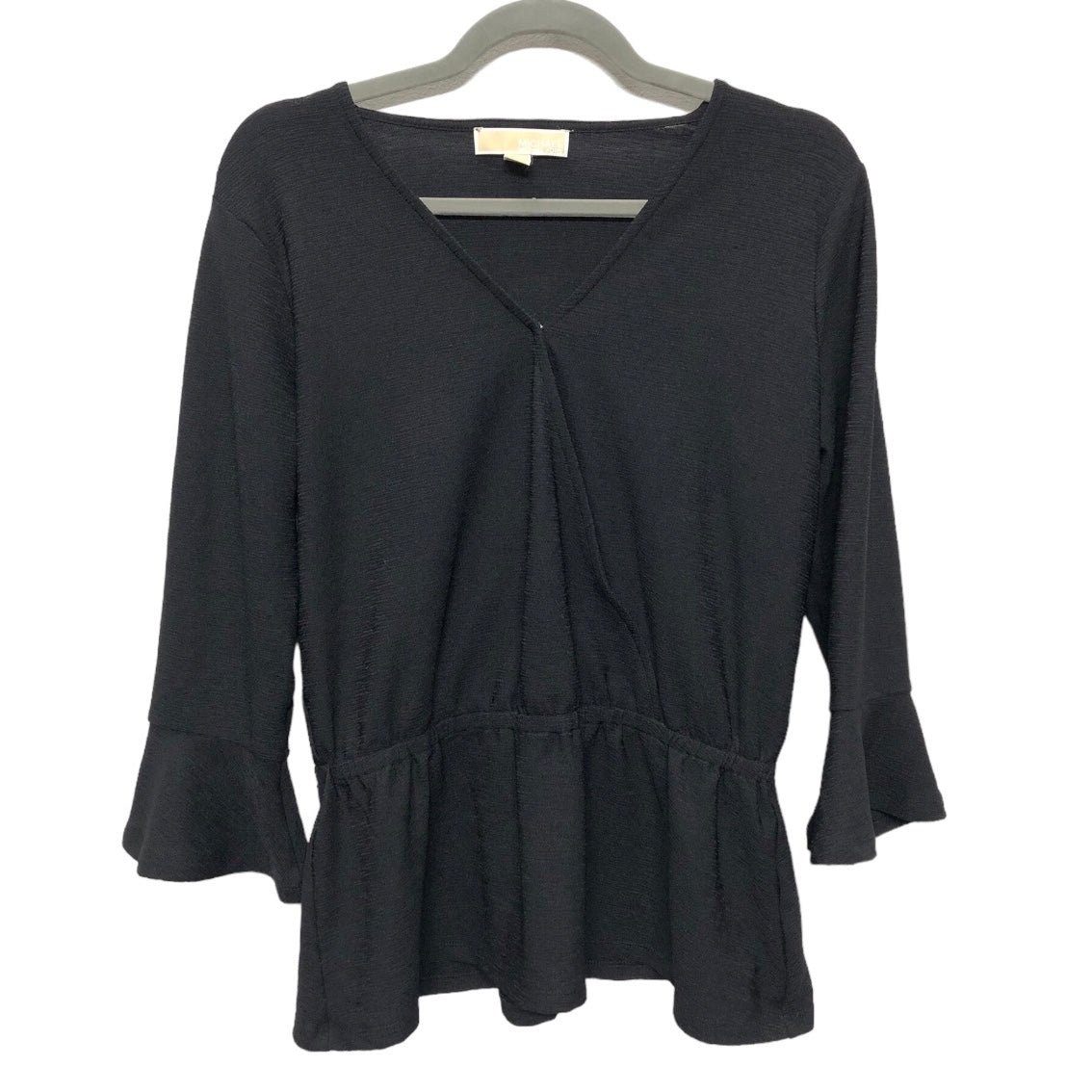 Blouse 3/4 Sleeve By Michael By Michael Kors In Black, Size: 0