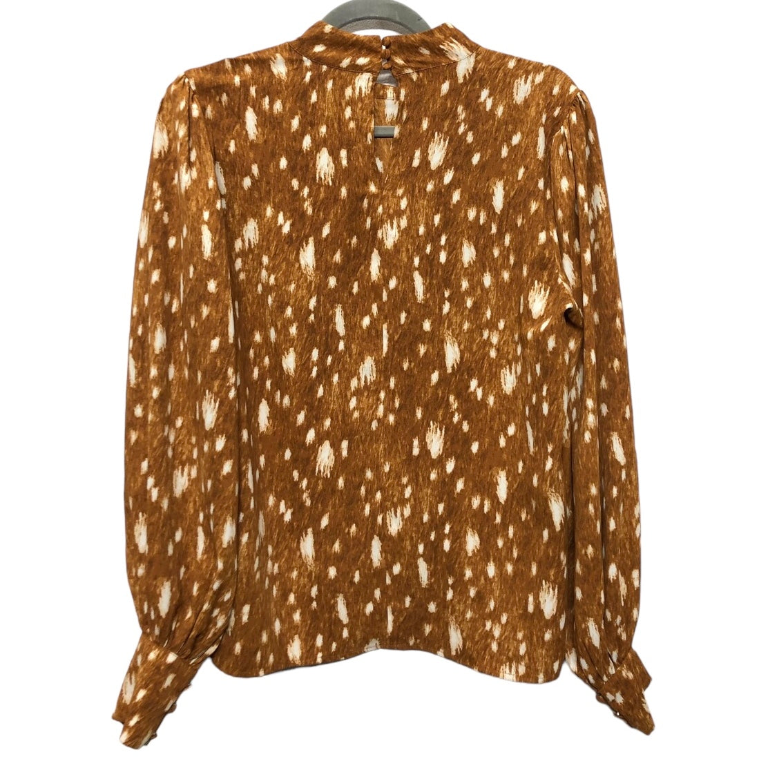 Blouse Long Sleeve By Express In Bronze, Size: M