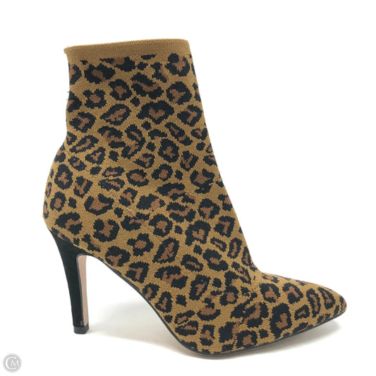 Boots Ankle Heels By Mia In Leopard Print, Size: 6.5