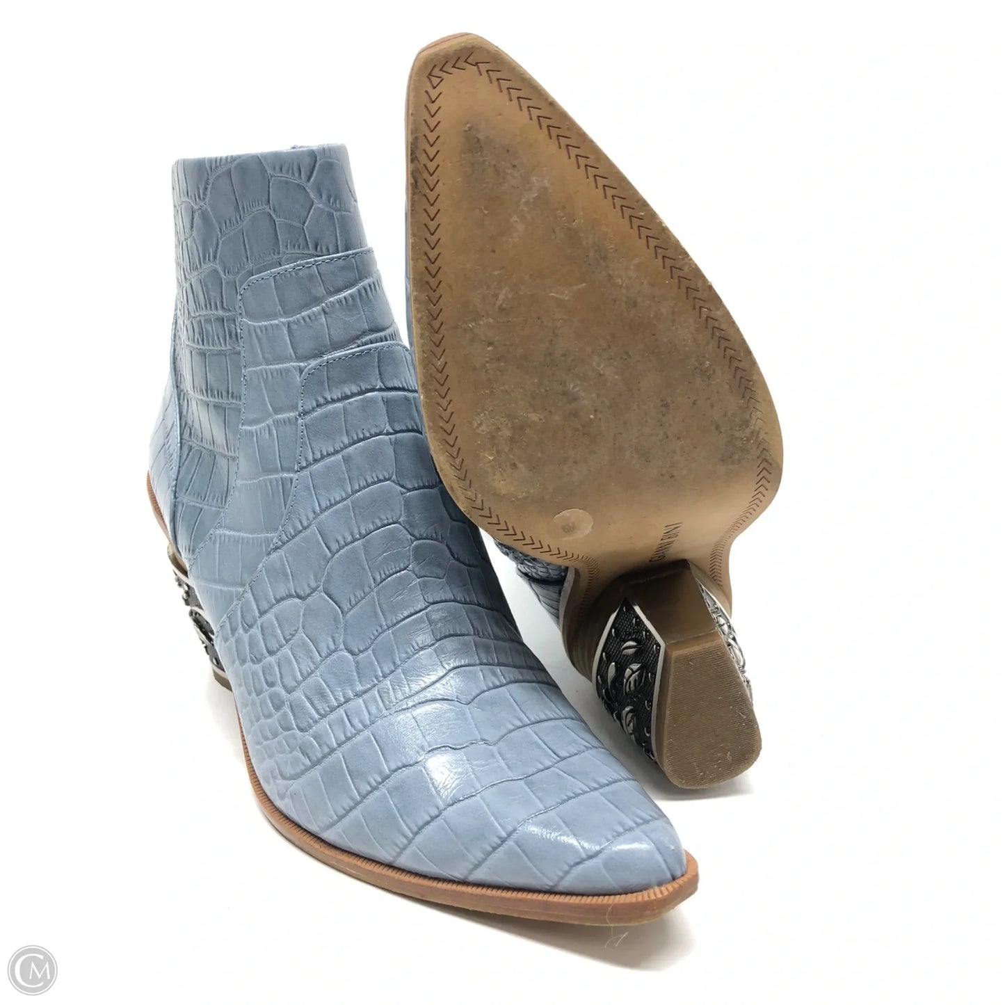 Boots Ankle Heels By Gianni Bini In Blue, Size: 6