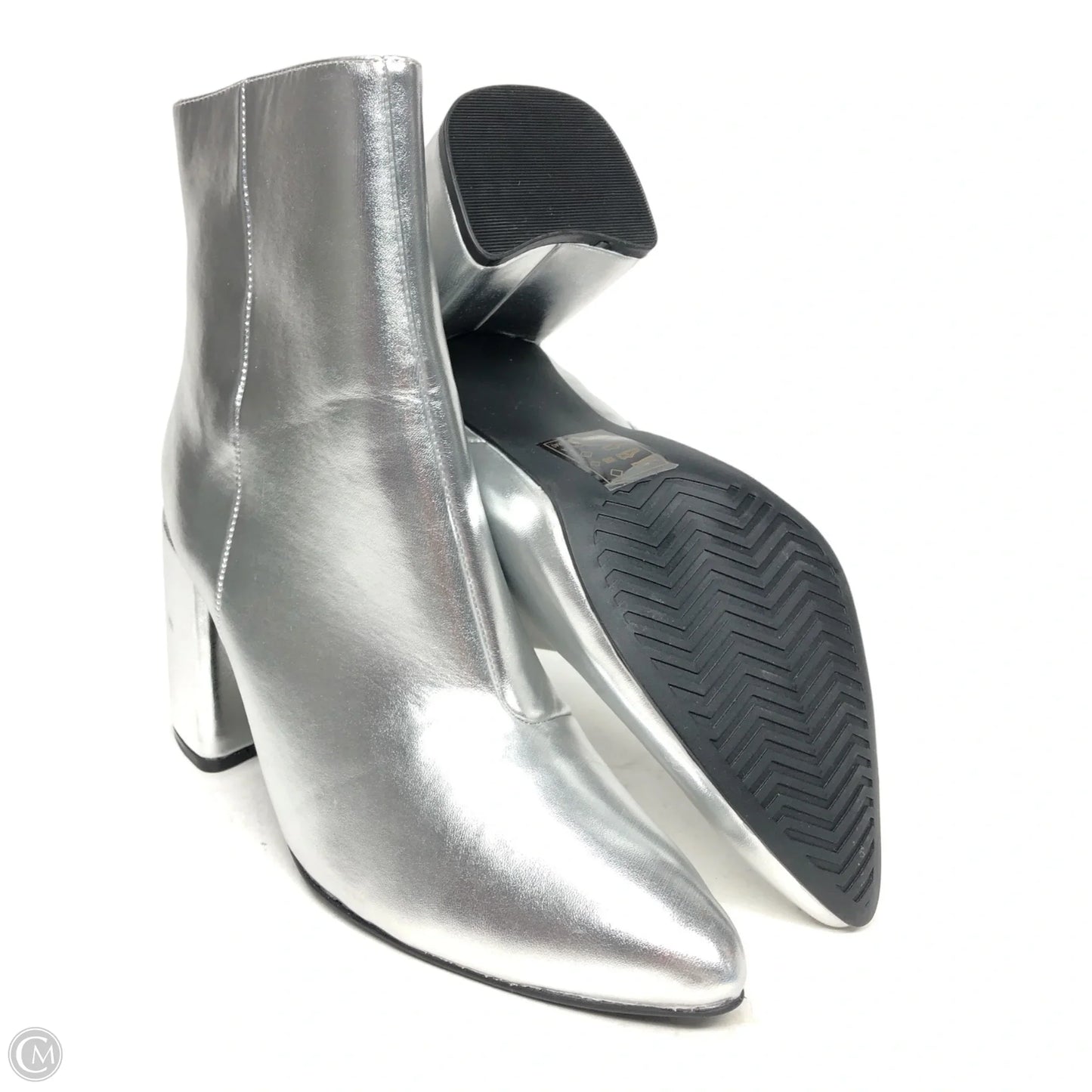 Boots Ankle Heels By Qupid In Silver, Size: 9